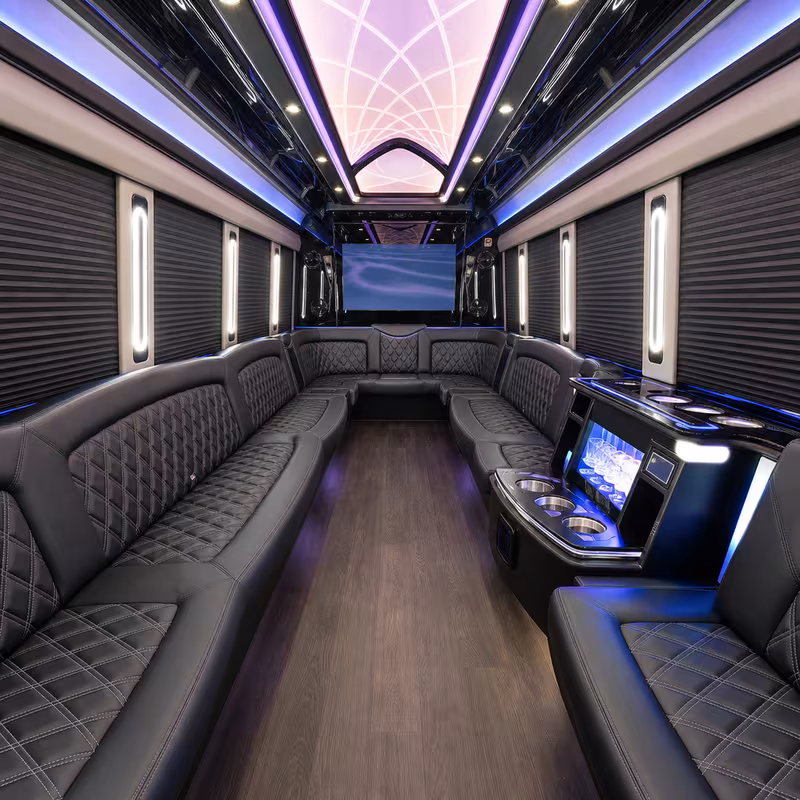 15 Passenger Party Bus Interior