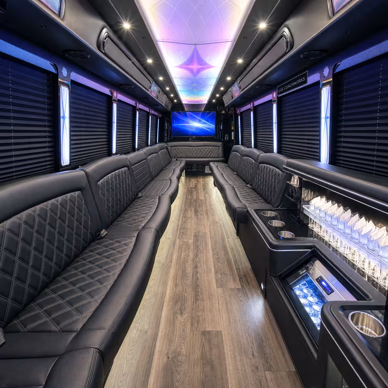 25 Passenger Party Bus Interior