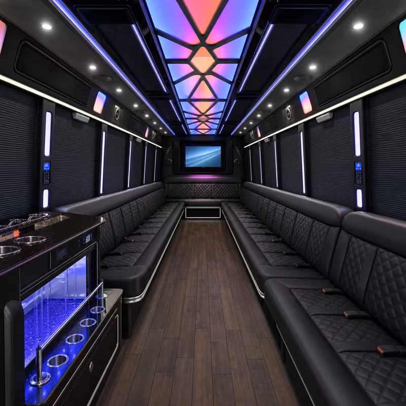 30 Passenger Party Bus Interior