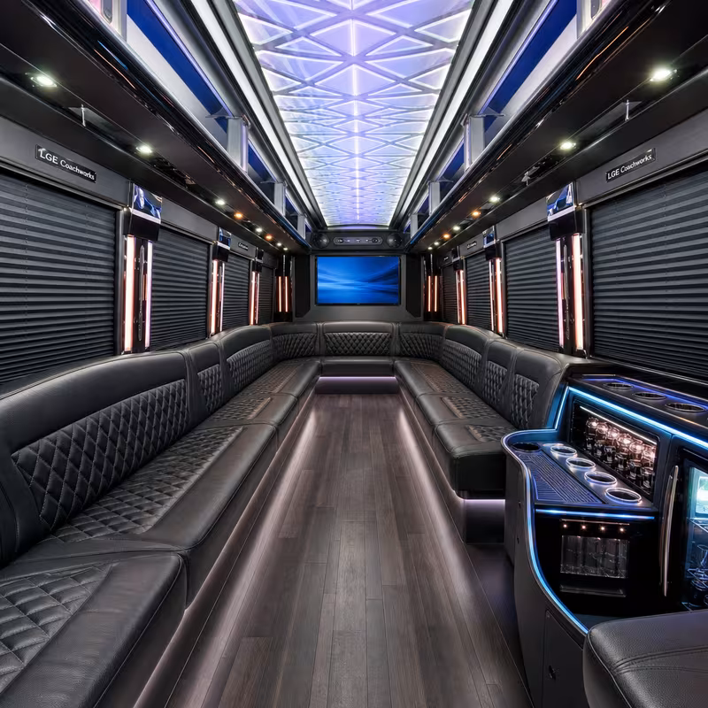 30 Passenger Party Bus Interior