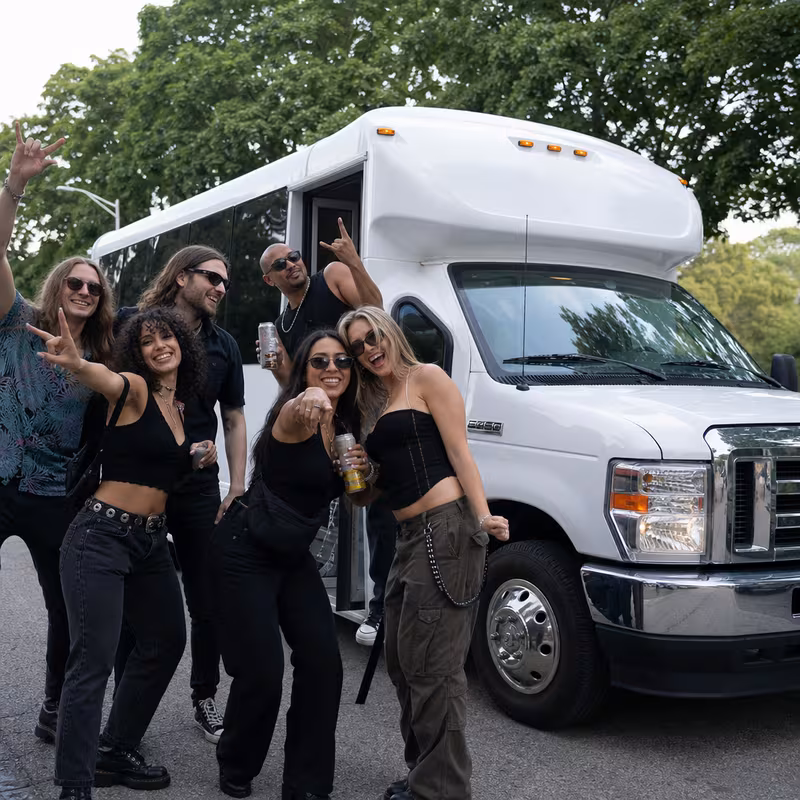 Black Mercedes Sprinter van staged for an Kansas City Concert Transportation group