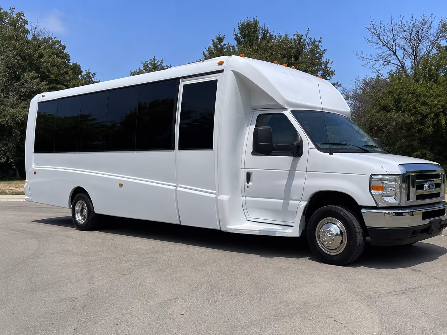 Interior of a party bus rental serving Kansas City