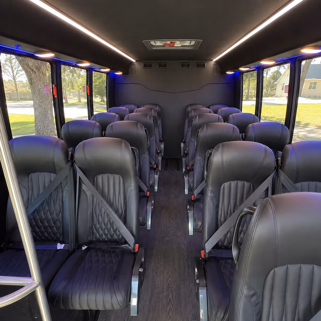 Kansas City Private Event Transportation party bus interior