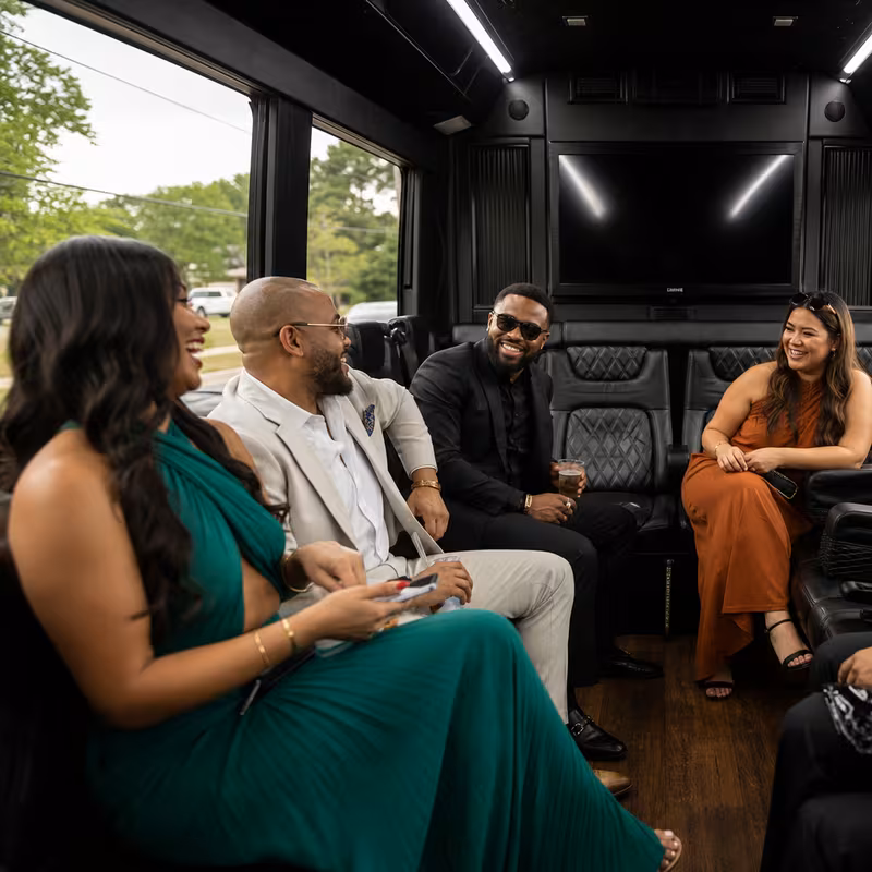 Black Mercedes Sprinter van staged for an Kansas City Private Event Transportation group