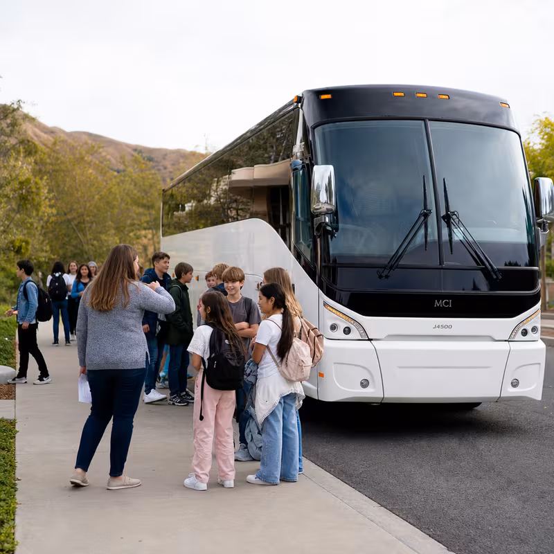 Black Mercedes Sprinter van staged for an Kansas City School Transportation group