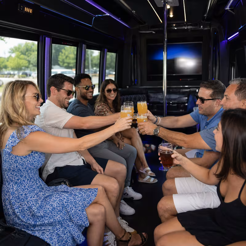 Black Mercedes Sprinter van staged for an Kansas City Winery & Brewery Tour Transportation group